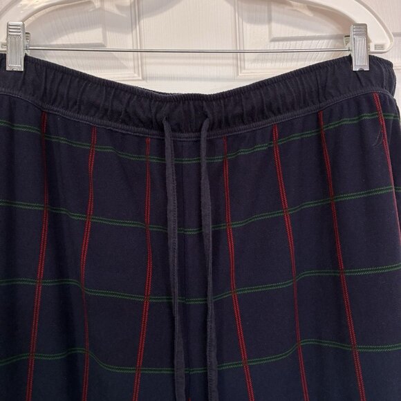 Nautica Flannel Pajama Pants Mens XL Navy Blue Red Green Plaid Pockets Lounge - Picture 4 of 10